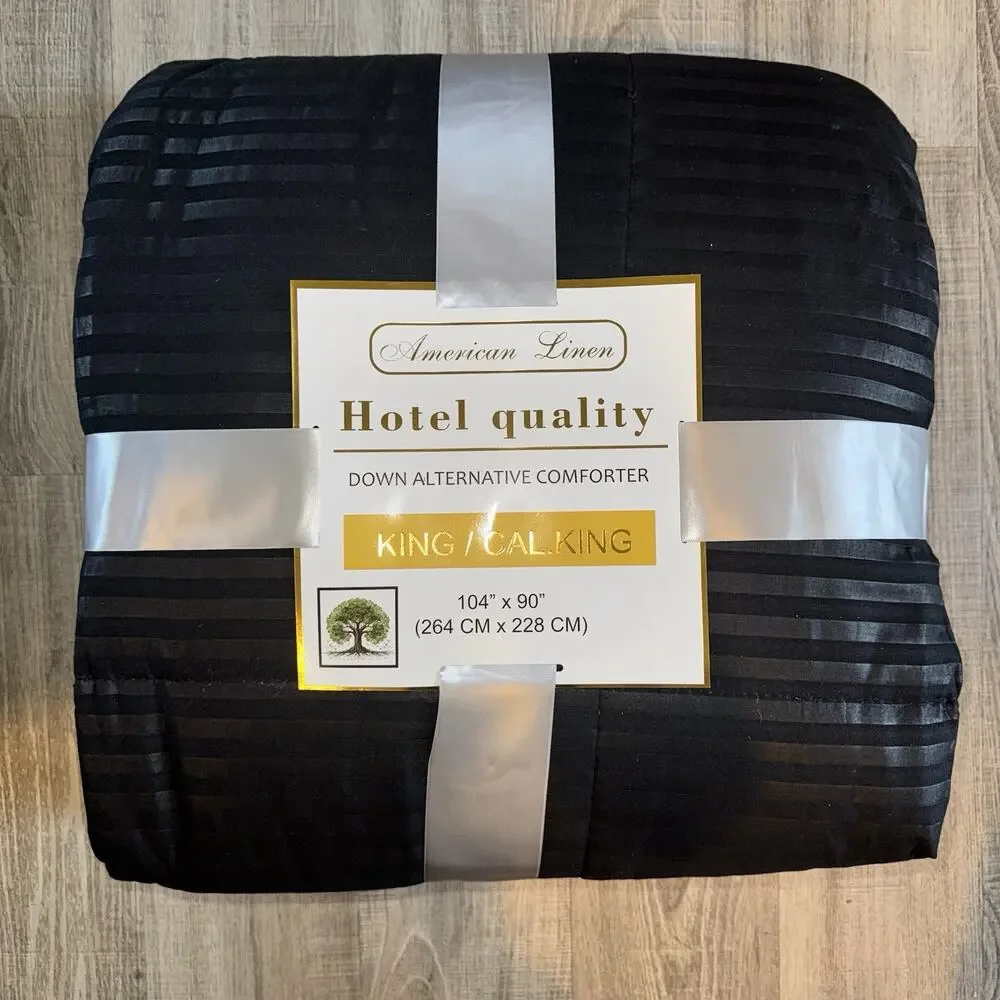 American Linen King Cal King Black Down Alternative Comforter Hotel Quality NIP
